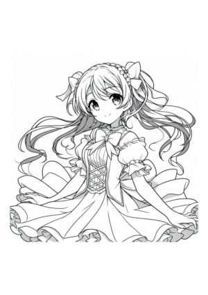 Anime Prinzessin mit Kleid