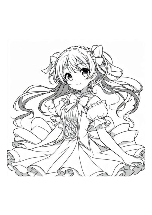 Anime Prinzessin mit Kleid