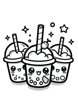Tolle Bubble Tea Malvorlage