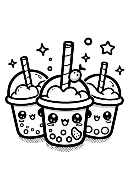 Tolle Bubble Tea Malvorlage