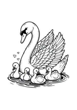 Schwan Mutter mit Küken